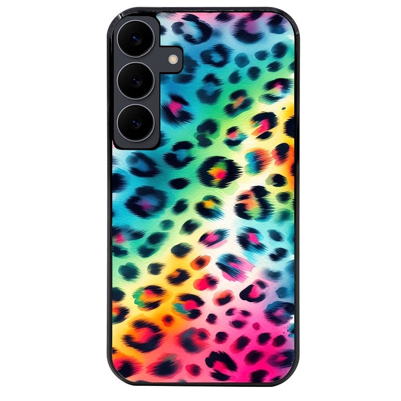 Coque noire taperso pour galaxy A07 A17 A27 A37 A57 avec motif leopard arc protection antichoc personnalisée