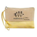 Pochette personnalisée merci maitresse en jute et doré en jute et doré