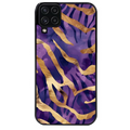 Coque noire taperso pour galaxy A22 A32 A52 A52S 4G 5G  avec motif zebre violet protection antichoc personnalisée
