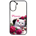Coque noire taperso pour Redmi A5 4G avec motif chat fleurs personnalisee protection antichoc personnalisée