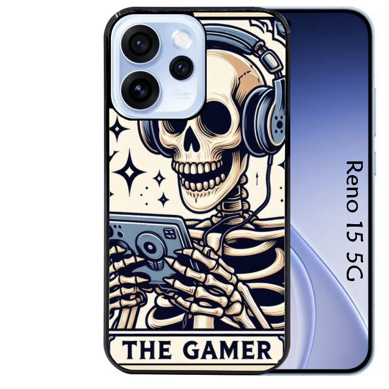 Coque noire taperso pour OPPO Reno 15 et F FS 5G avec motif mort gamer protection antichoc personnalisée