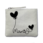 Chaussettes paillettes crème motif mamie coeur