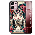 Coque noire taperso pour OPPO A6 PRO 4G et 5G avec motif tete de mort lovers protection antichoc personnalisée