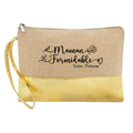 Pochette personnalisée maman formidable  en jute et doré en jute et doré