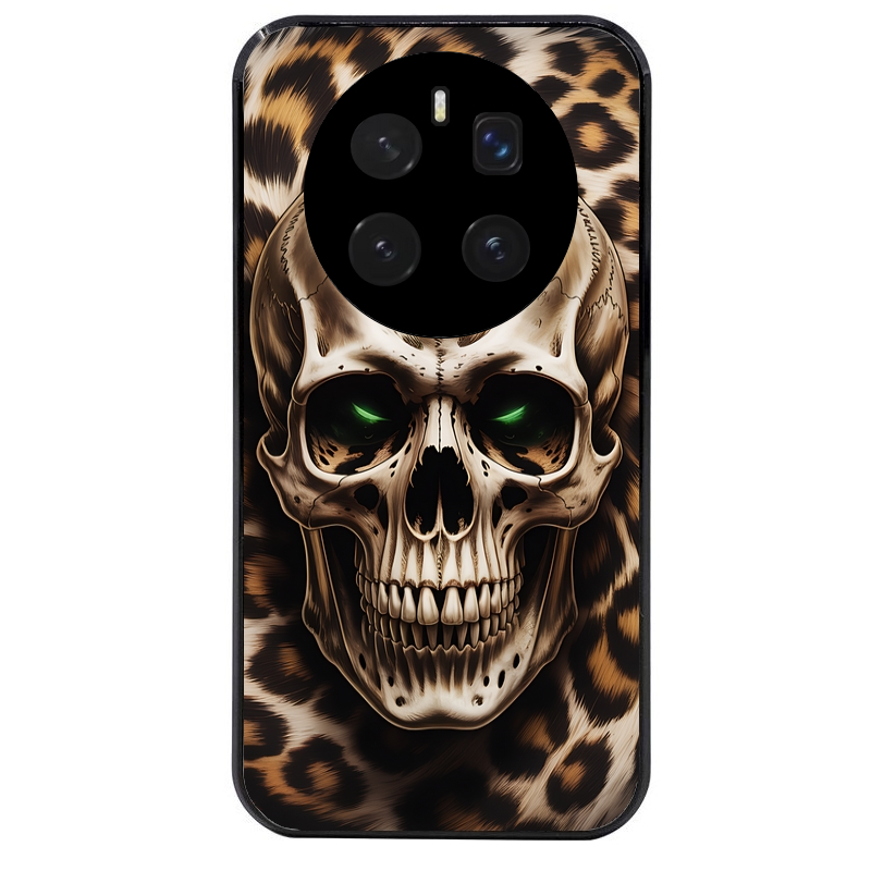 Coque noire taperso pour Magic 7 LITE et PRO avec motif tete de mort leopard protection antichoc personnalisée