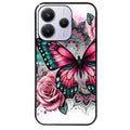Coque noire taperso pour Redmi Note 14 et PRO PLUS 4G 5G avec motif papillon rose protection antichoc personnalisée