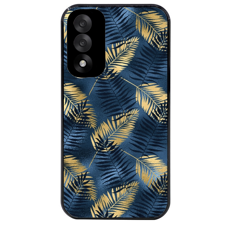 Coque noire taperso pour OnePlus Nord 5 avec motif palmier bleu protection antichoc personnalisée