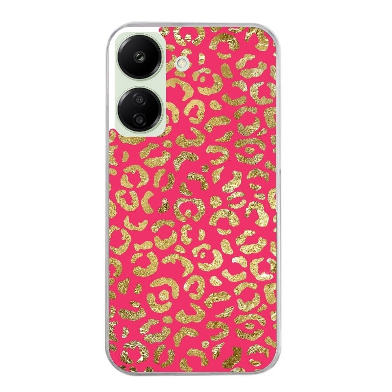 Coque taperso pour POCO C65 4G avec motif leopard fuschia protection antichoc personnalisée