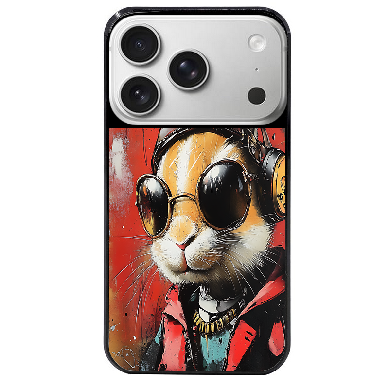 Coque noire taperso pour Iphone 17 17E AIR MAX PRO avec motif lapin tag protection antichoc personnalisée