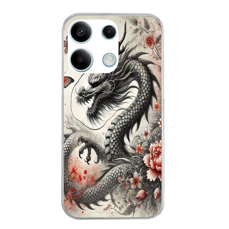 Coque taperso pour POCO X6 5G avec motif dragon japan protection antichoc personnalisée