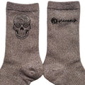 Chaussettes personnalisée paillettes bronze motif mort mexicaine