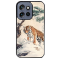 Coque noire taperso pour Moto Edge 60 et Neo Fusion Pro avec motif tigre bonzai protection antichoc personnalisée