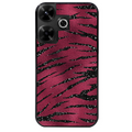 Coque noire taperso pour Redmi 13 4G avec motif zebre grenat protection antichoc personnalisée