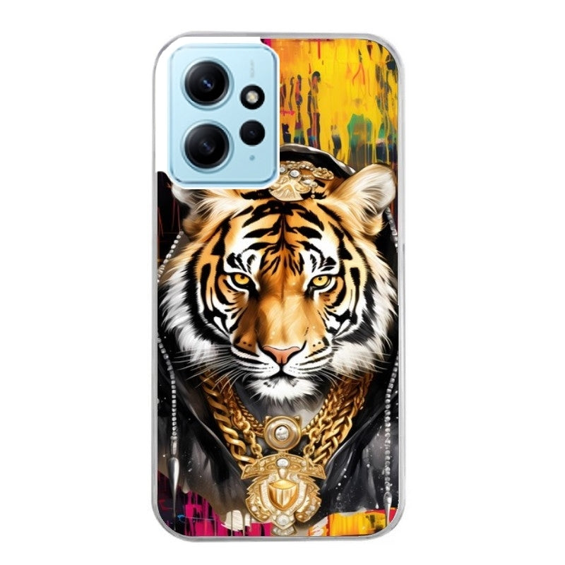 Coque taperso pour POCO X5 5G avec motif tigre style hip hop protection antichoc personnalisée