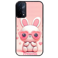 Coque noire taperso pour OPPO A54 et A74 5G avec motif lapin lunettes personnalisee protection antichoc personnalisée