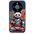 Coque noire taperso pour Magic 5 6 LITE et PRO avec motif panda katana personnalisee protection antichoc personnalisée