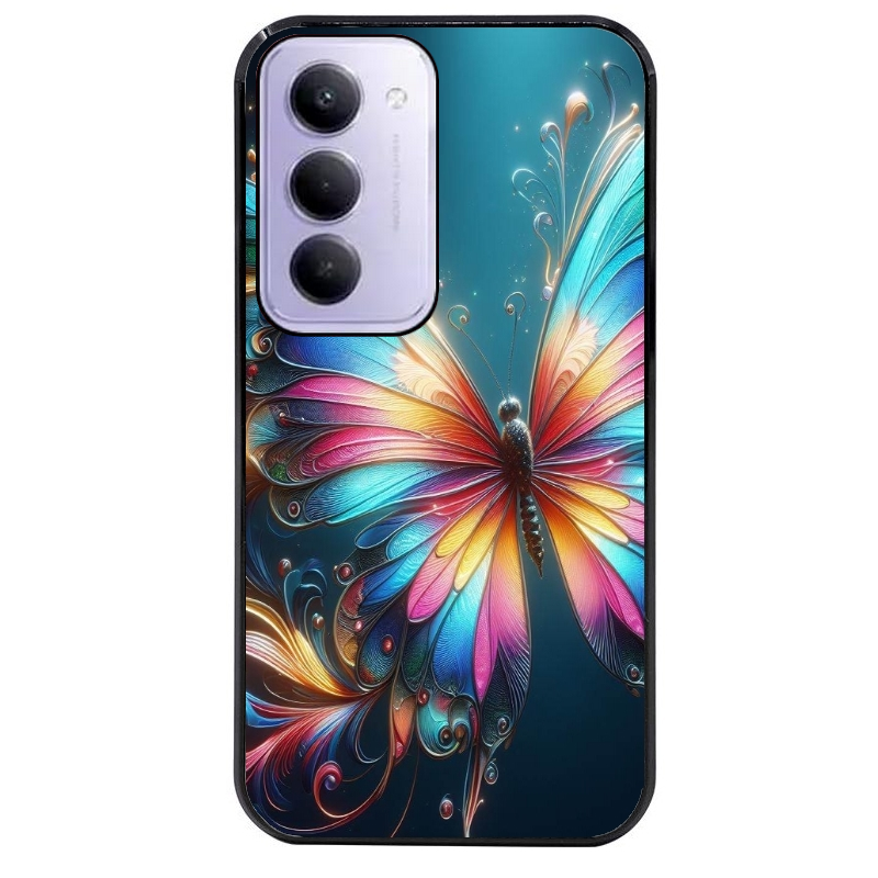 Coque noire taperso pour Redmi 15 4G et 5G avec motif papillon arc protection antichoc personnalisée