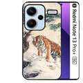 Coque noire taperso pour Redmi Note 13 PRO PLUS 5G avec motif tigre bonzai protection antichoc personnalisée