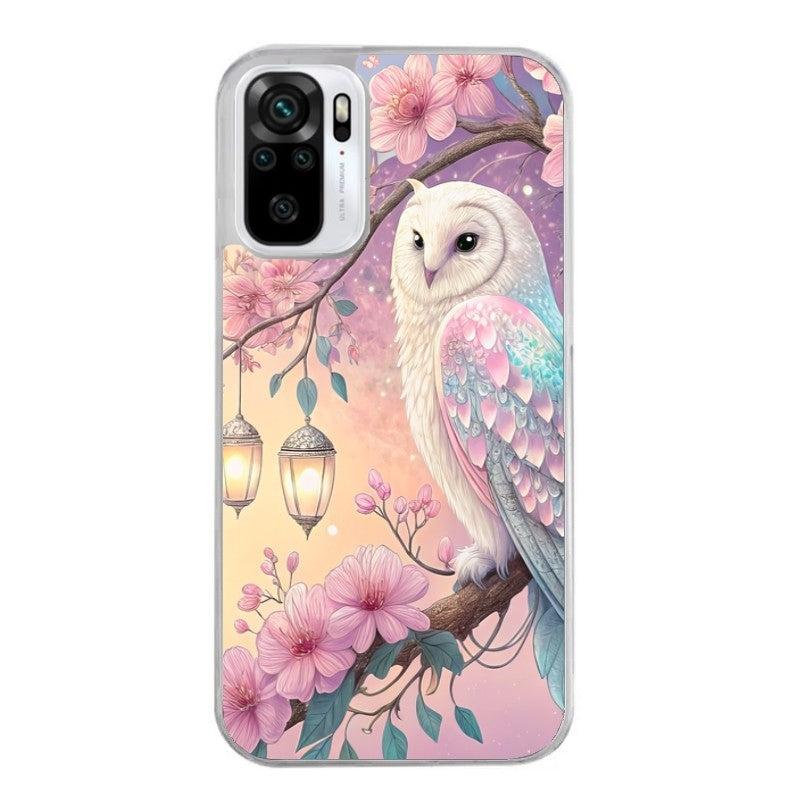 Coque taperso pour Redmi Note 10 4G 5G PRO 10S avec motif chouette cerisier protection antichoc personnalisée