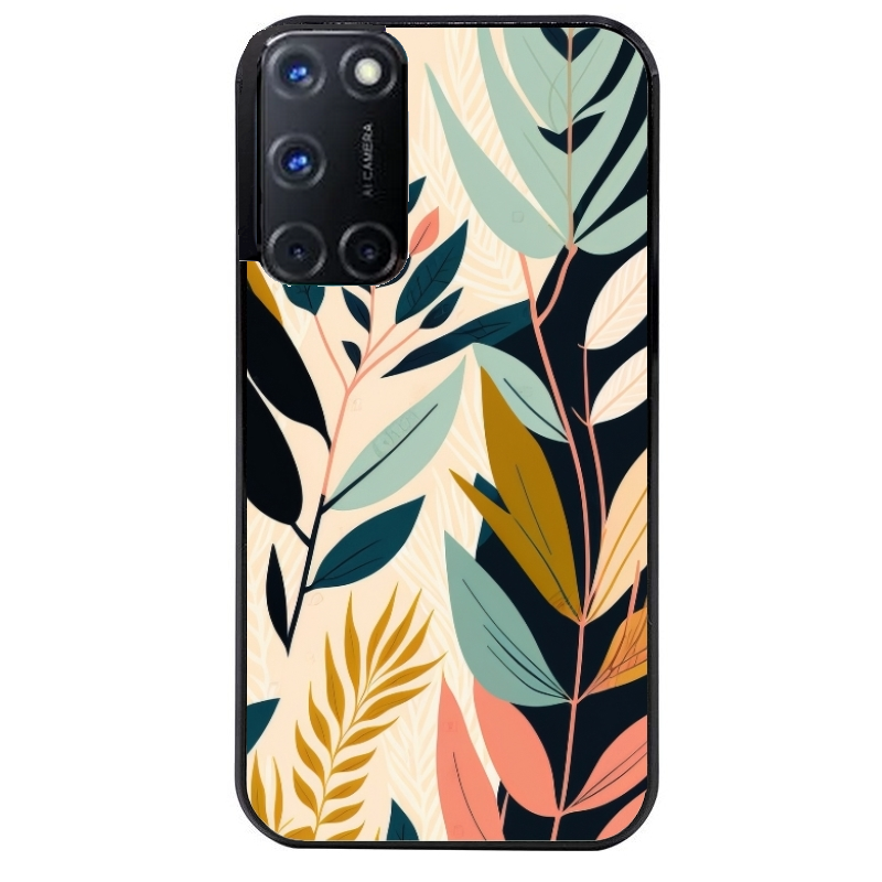 Coque noire taperso pour OPPO A72 4G avec motif vintage et fleur protection antichoc personnalisée
