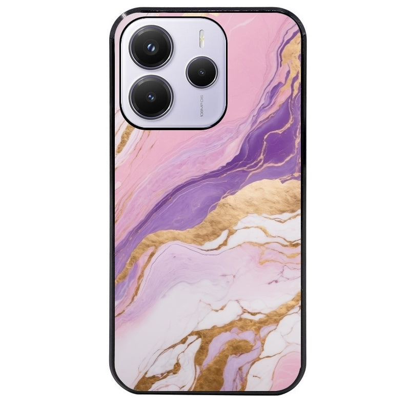Coque noire taperso pour Redmi Note 14 et PRO PLUS 4G 5G avec motif marbre violet protection antichoc personnalisée