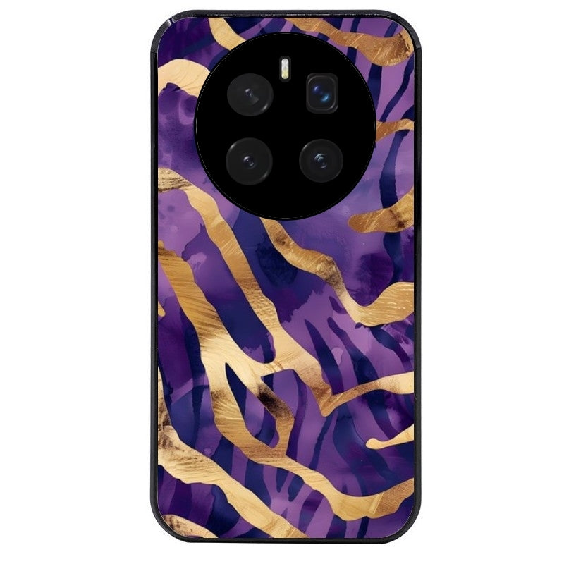 Coque noire taperso pour Magic 7 LITE et PRO avec motif zebre violet protection antichoc personnalisée