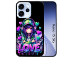 Coque noire taperso pour OPPO Reno 15 et F FS 5G avec motif anime manga et love protection antichoc personnalisée