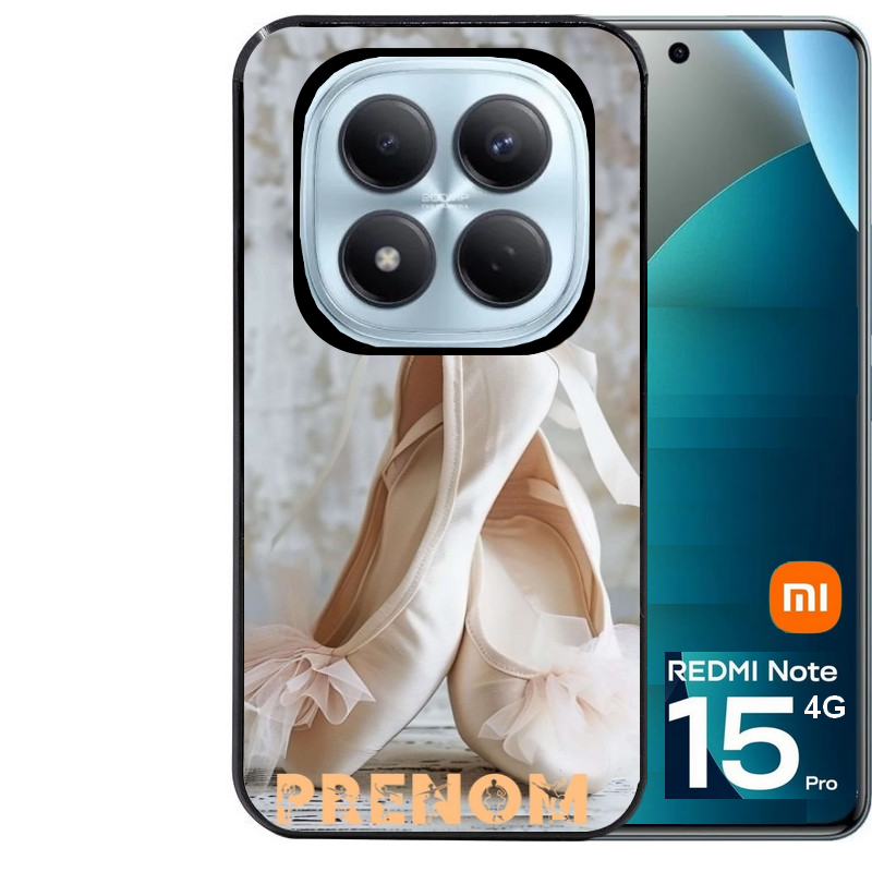 Coque noire taperso pour Redmi Note 15 et PRO PLUS 4G 5G avec motif ballerine danse personnalisee protection antichoc personnalisée