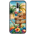 Coque noire taperso pour OPPO A5 A9 2020 avec motif tropical vacances protection antichoc personnalisée