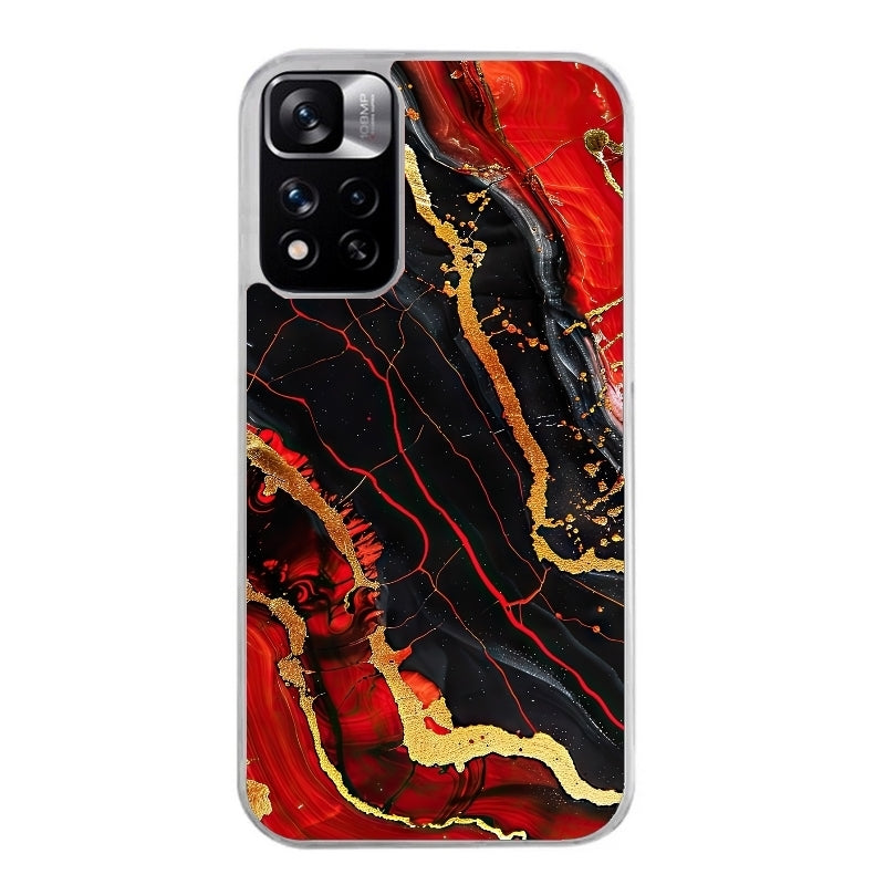 Coque taperso pour Redmi Note 12 4G 5G PRO 4G avec motif marbre rouge protection antichoc personnalisée