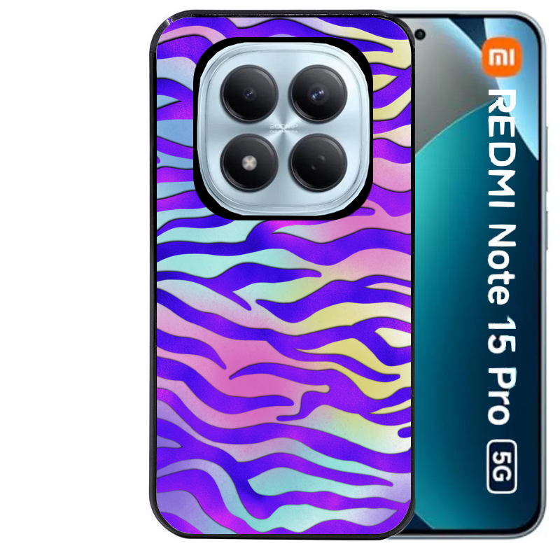 Coque noire taperso pour Redmi Note 15 et PRO PLUS 4G 5G avec motif zebre color protection antichoc personnalisée