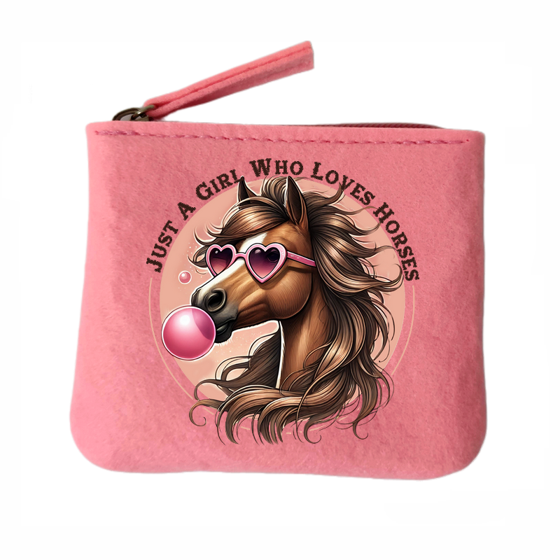 Porte monnaie cheval bubble en feutrine en feutrine