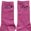 Chaussettes paillettes rose motif tëtue