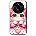 Coque noire taperso pour POCO C75 avec motif chat noeud et coeur protection antichoc personnalisée