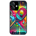 Coque noire taperso pour OPPO A40 avec motif padel raquette personnalisee protection antichoc personnalisée