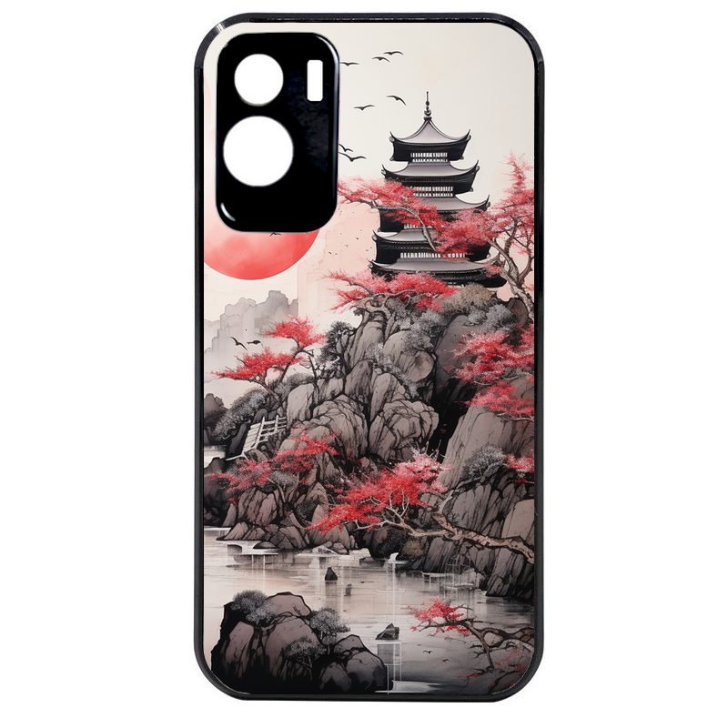 Coque noire taperso pour Honor 70 LITE 90 et LITE avec motif japan et temple protection antichoc personnalisée