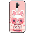 Coque noire taperso pour OPPO A5 A9 2020 avec motif lapin lunettes personnalisee protection antichoc personnalisée