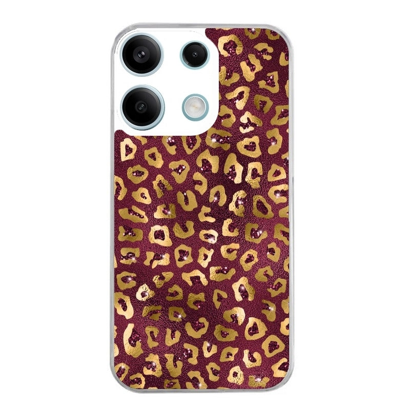Coque taperso pour POCO M6 PRO 4G avec motif leopard grenat protection antichoc personnalisée
