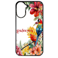 Coque noire taperso pour POCO C71 4G avec motif perroquet personnalisee protection antichoc personnalisée
