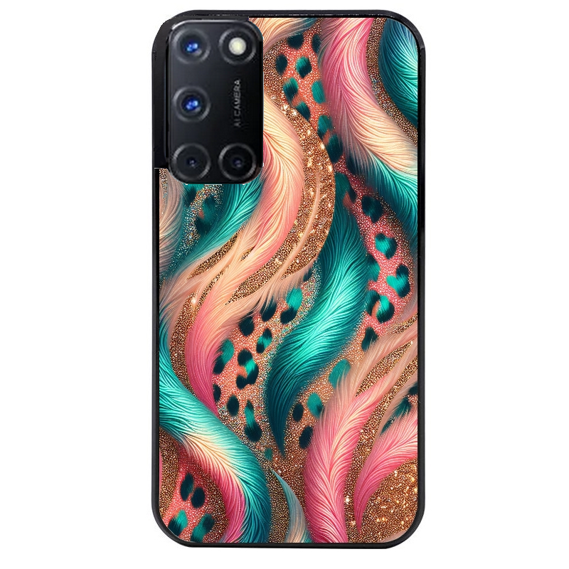 Coque noire taperso pour OPPO A72 4G avec motif effet fourrure leopard 2 protection antichoc personnalisée