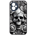 Coque noire taperso pour Honor 400 et Lite Pro Smart avec motif tete de mort fleur protection antichoc personnalisée