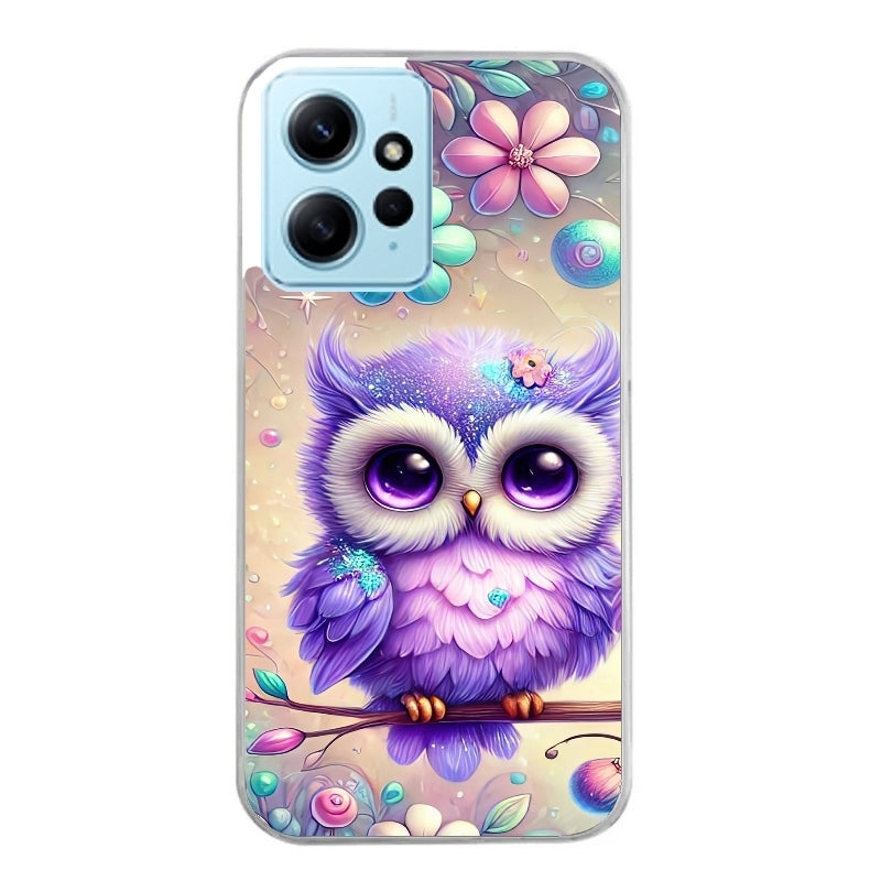 Coque taperso pour Redmi Note 12 4G 5G PRO 4G avec motif chouette violette protection antichoc personnalisée
