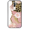 Coque noire taperso pour OPPO A5 A9 2020 avec motif marbre fleur leopard protection antichoc personnalisée