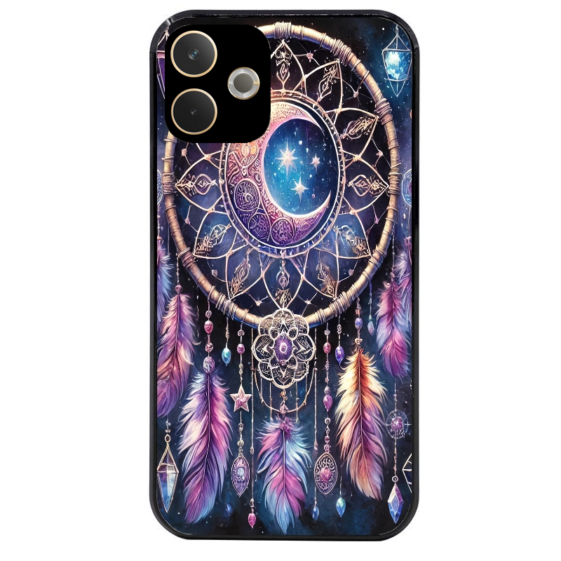 Coque noire taperso pour OPPO A5 PRO 4G et 5G avec motif dreamcatcher et lune protection antichoc personnalisée