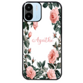 Coque noire taperso pour Redmi A1 et A2 avec motif cadre fleur pastel personnalisee protection antichoc personnalisée