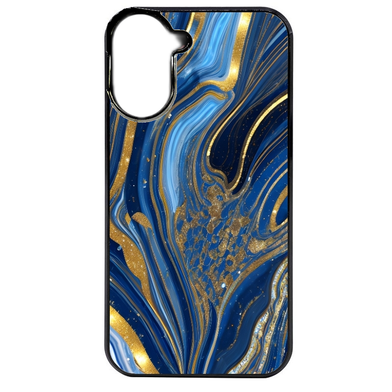 Coque noire taperso pour POCO C71 4G avec motif marbre bleu agathe protection antichoc personnalisée