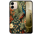 Coque noire taperso pour OPPO A6 A6X 4G et 5G avec motif paon tropical protection antichoc personnalisée