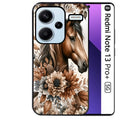 Coque noire taperso pour Redmi Note 13 PRO PLUS 5G avec motif cheval automne protection antichoc personnalisée