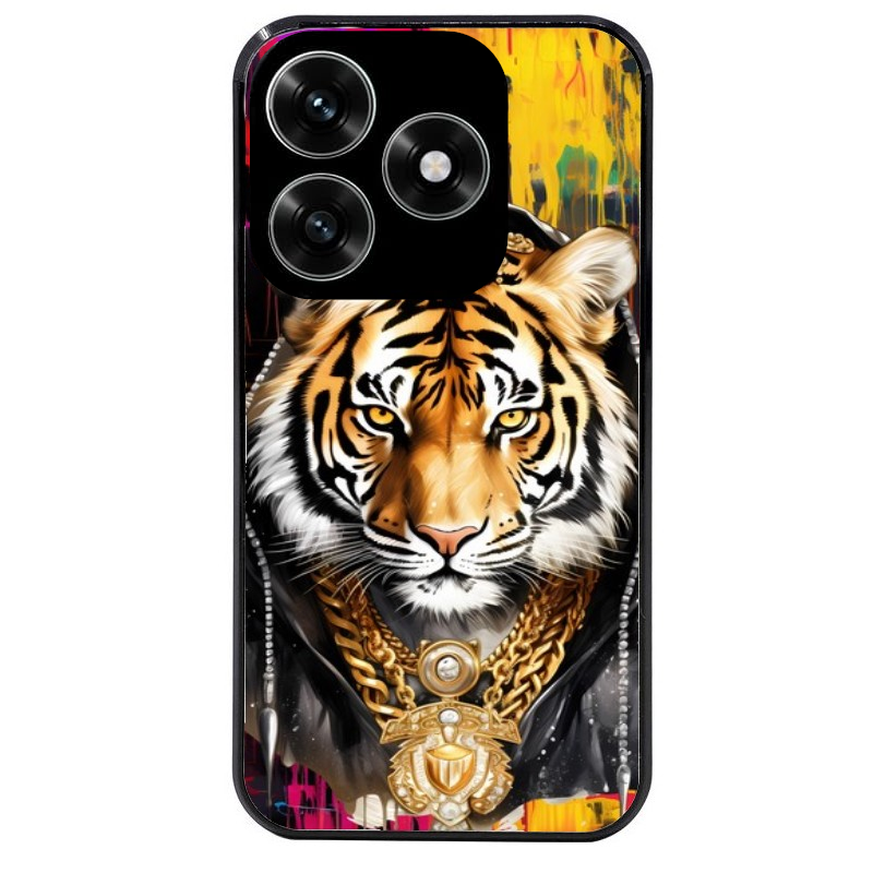 Coque noire taperso pour Honor X6B X5C X5C PLUS avec motif tigre style hip hop protection antichoc personnalisée