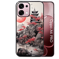 Coque noire taperso pour OPPO A6 PRO 4G et 5G avec motif japan et temple protection antichoc personnalisée